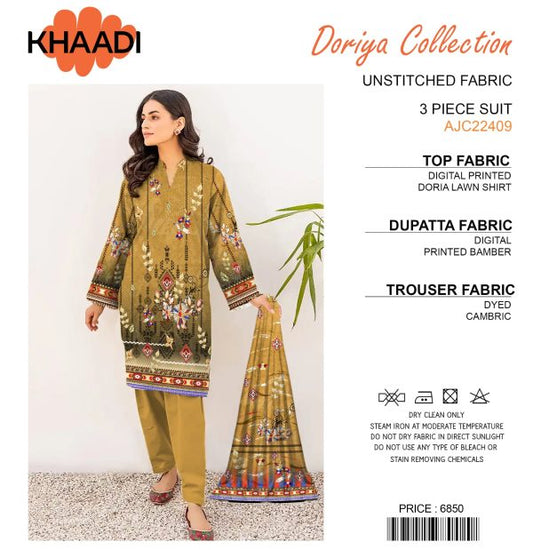 KHAADI Unstitched 3PC Suit (Copy)